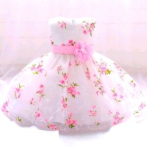 COPY - White Dress with Pink Floral Motif (NWT)